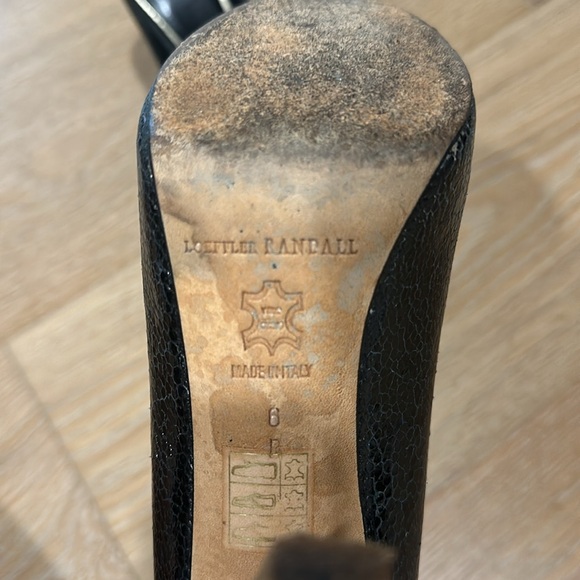 Loeffler Randall black pebbled leather heels. Size 6. - Picture 3 of 4